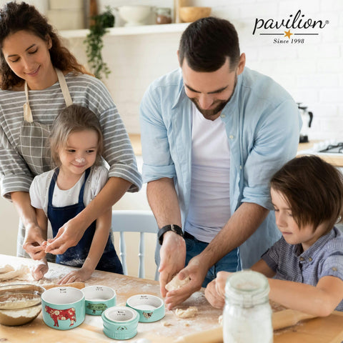 Pavilion Live Simply stoneware cups are stackable to streamline meal prep