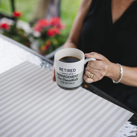 Pavilion mug text close-up shows slogan, perfect keepsake for grandkids' gift.