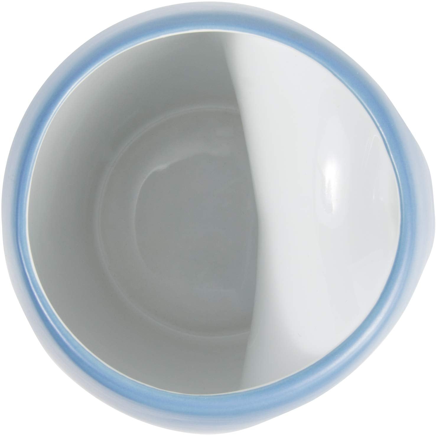 Pavilion navy blue stoneware mug features a glossy interior and matte exterior for a stylish contrast