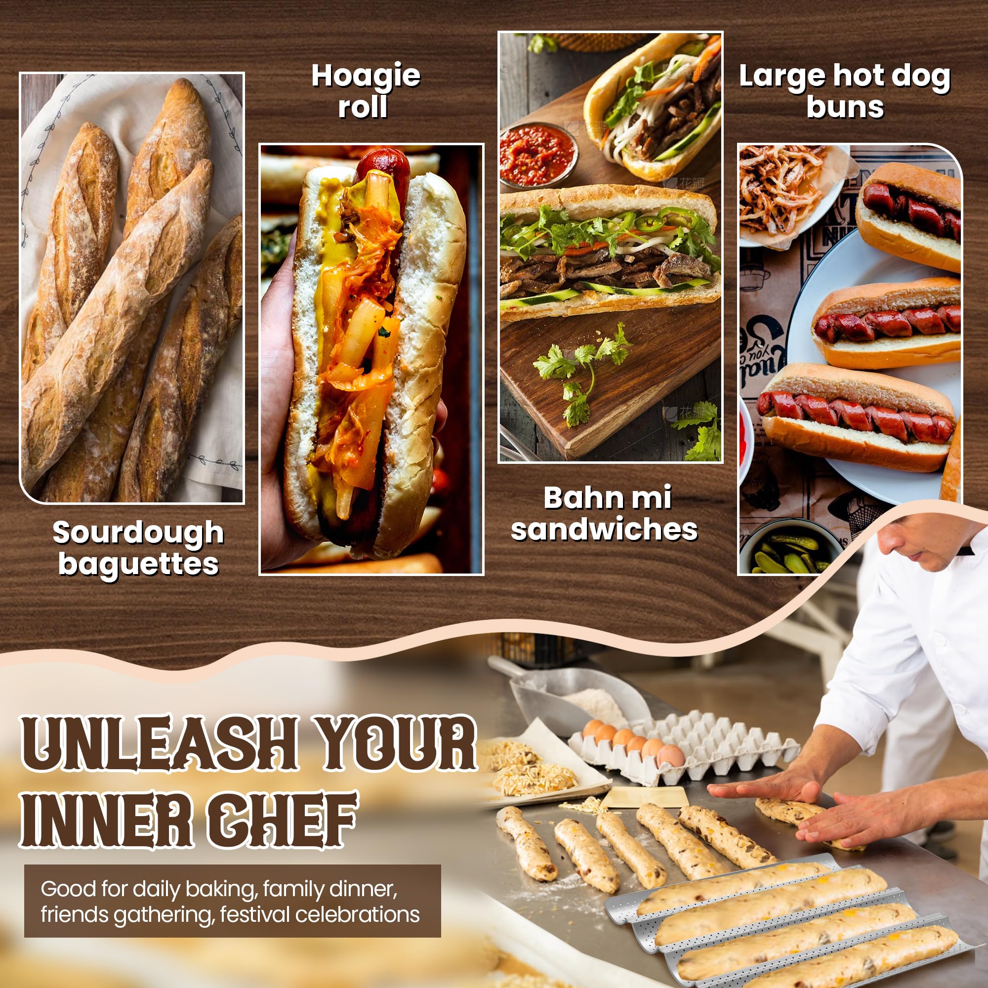 Pavsrmy baguette pan is versatile for sourdough, hoagies, and more.