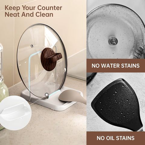 PAVSTINE multipurpose spoon rest holds utensils to prevent countertop splatters.