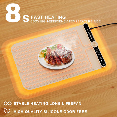 PAWCUB Food Warming Mat 9-temp control dials offer precise warmth for dishes.