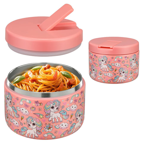 Pawtong 12oz insulated jar with buckle lid keeps meals secure for kids.
