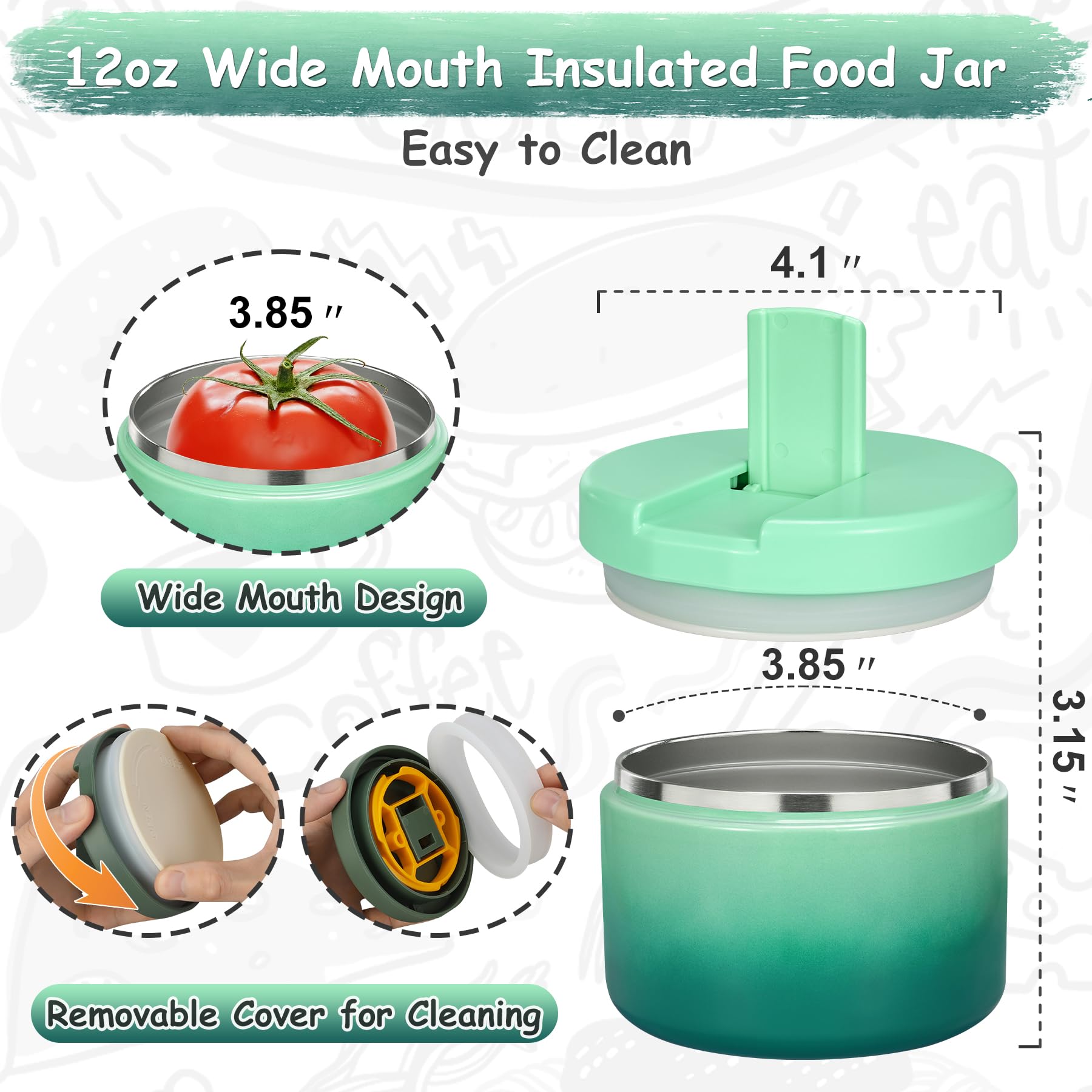 Pawtong silicone gasket ensures leak-proof seal when lid is secured