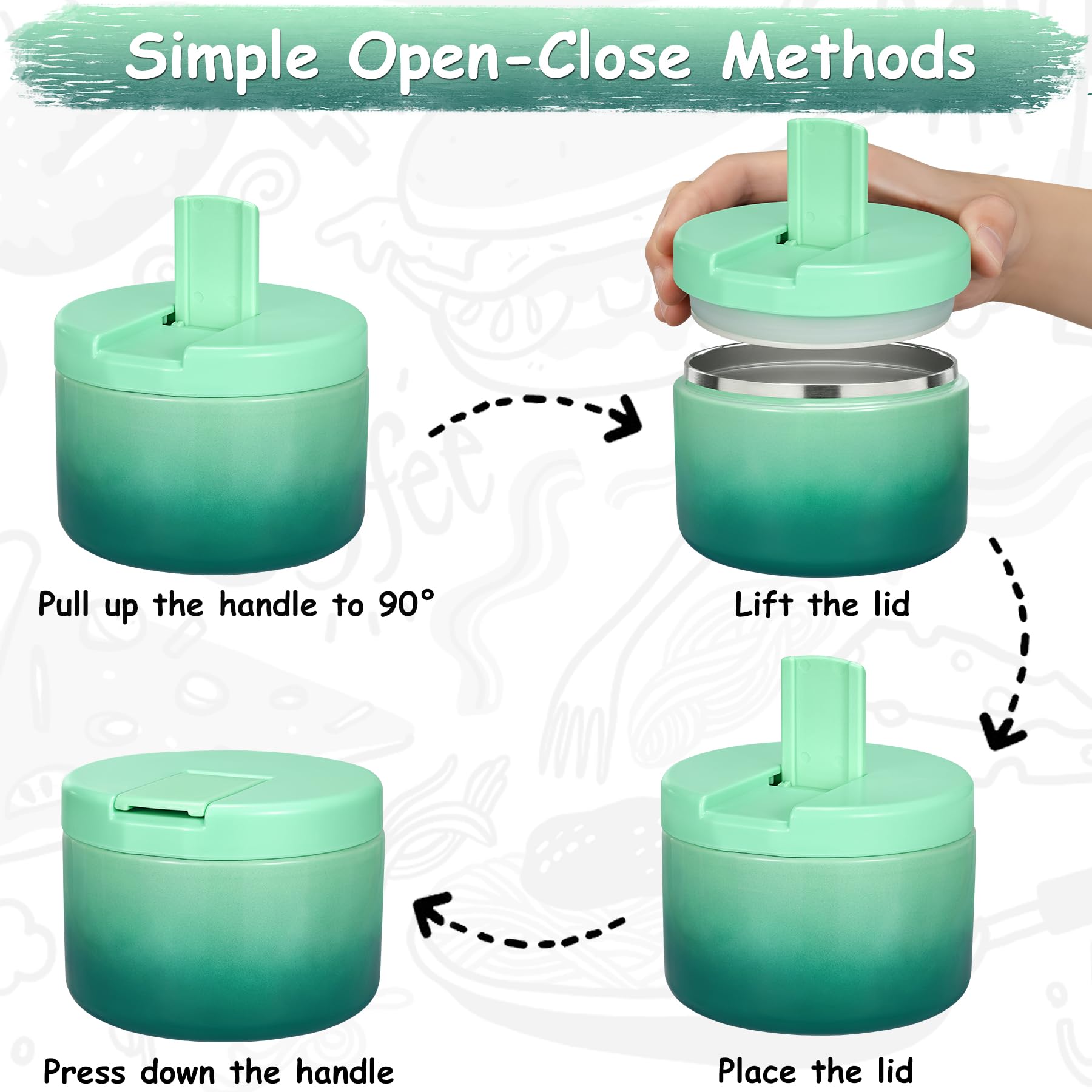 Pawtong 12oz insulated jar wide mouth open for easy filling and cleaning