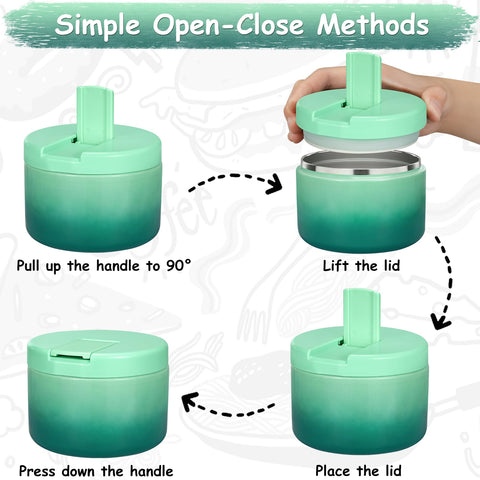 Pawtong 12oz insulated jar wide mouth open for easy filling and cleaning