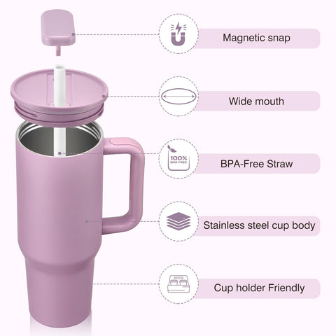 Pawtong tumbler with ergonomic handle for on-the-go sipping