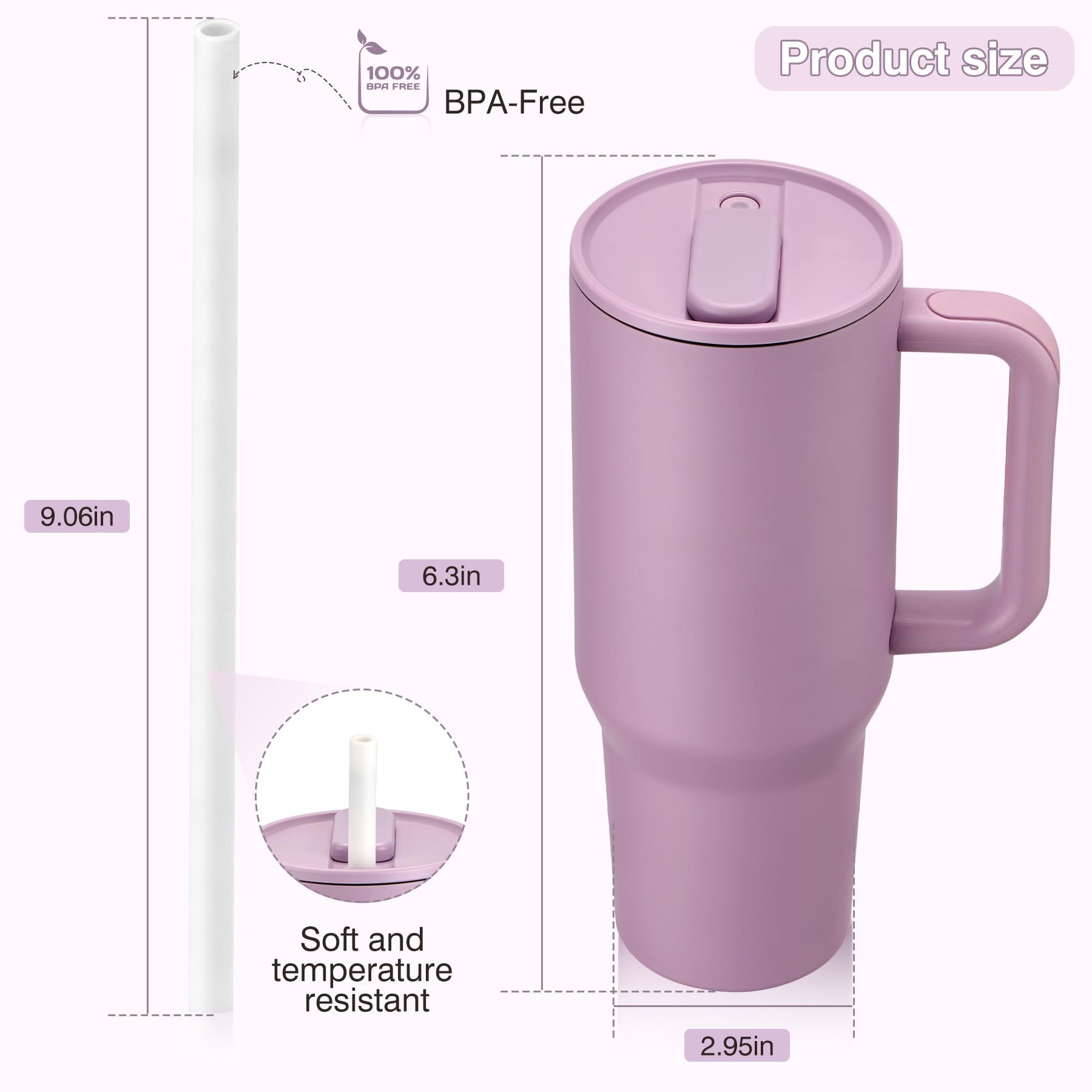 Pawtong 40oz travel mug with magnetic purple color for daily commutes