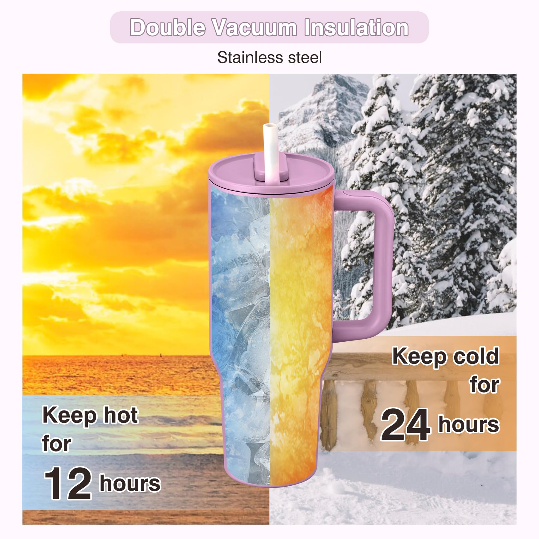 Pawtong 40oz wide-mouth stainless steel tumbler for easy filling and cleaning