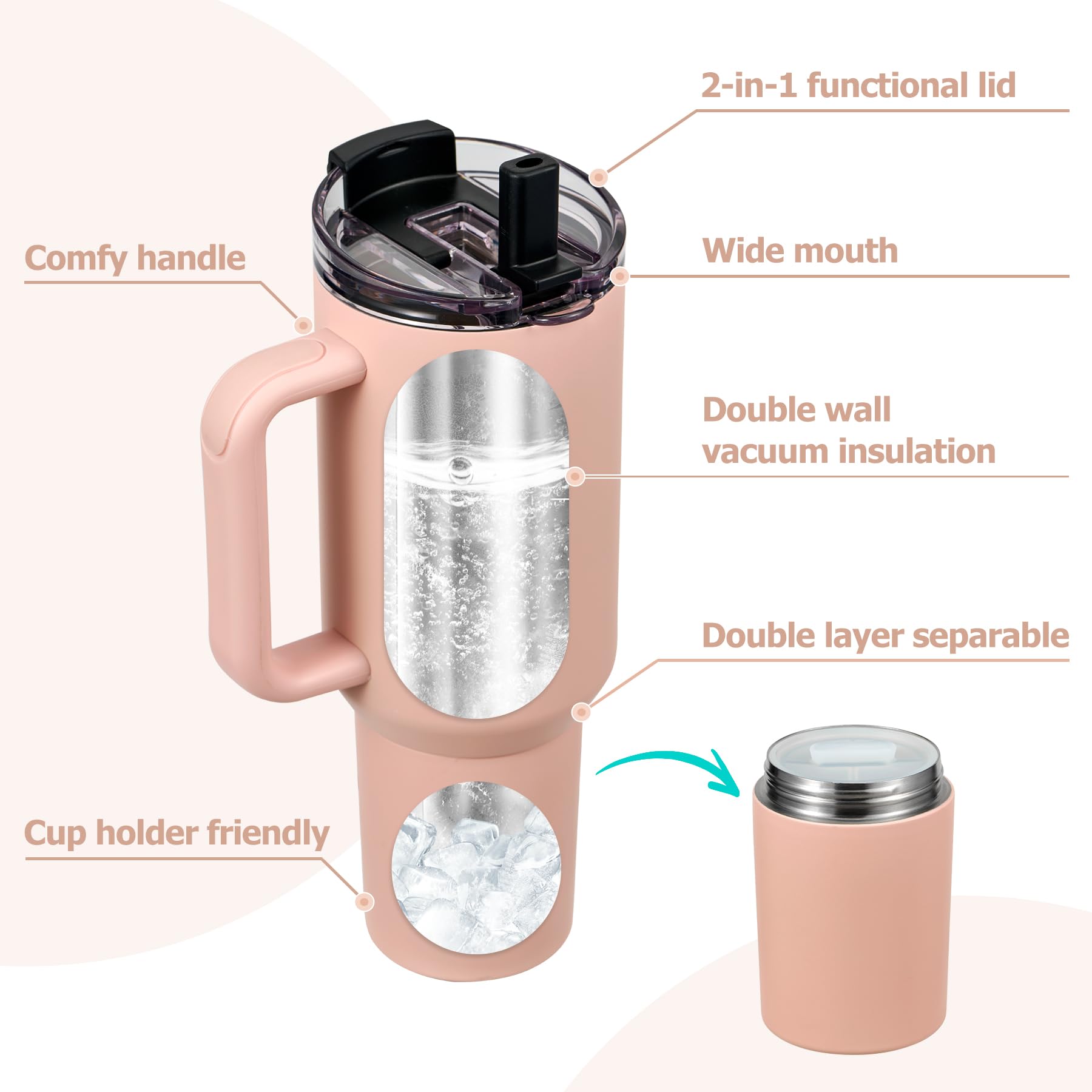 Pawtong detachable upper and lower cups for easy transport and multi-use.