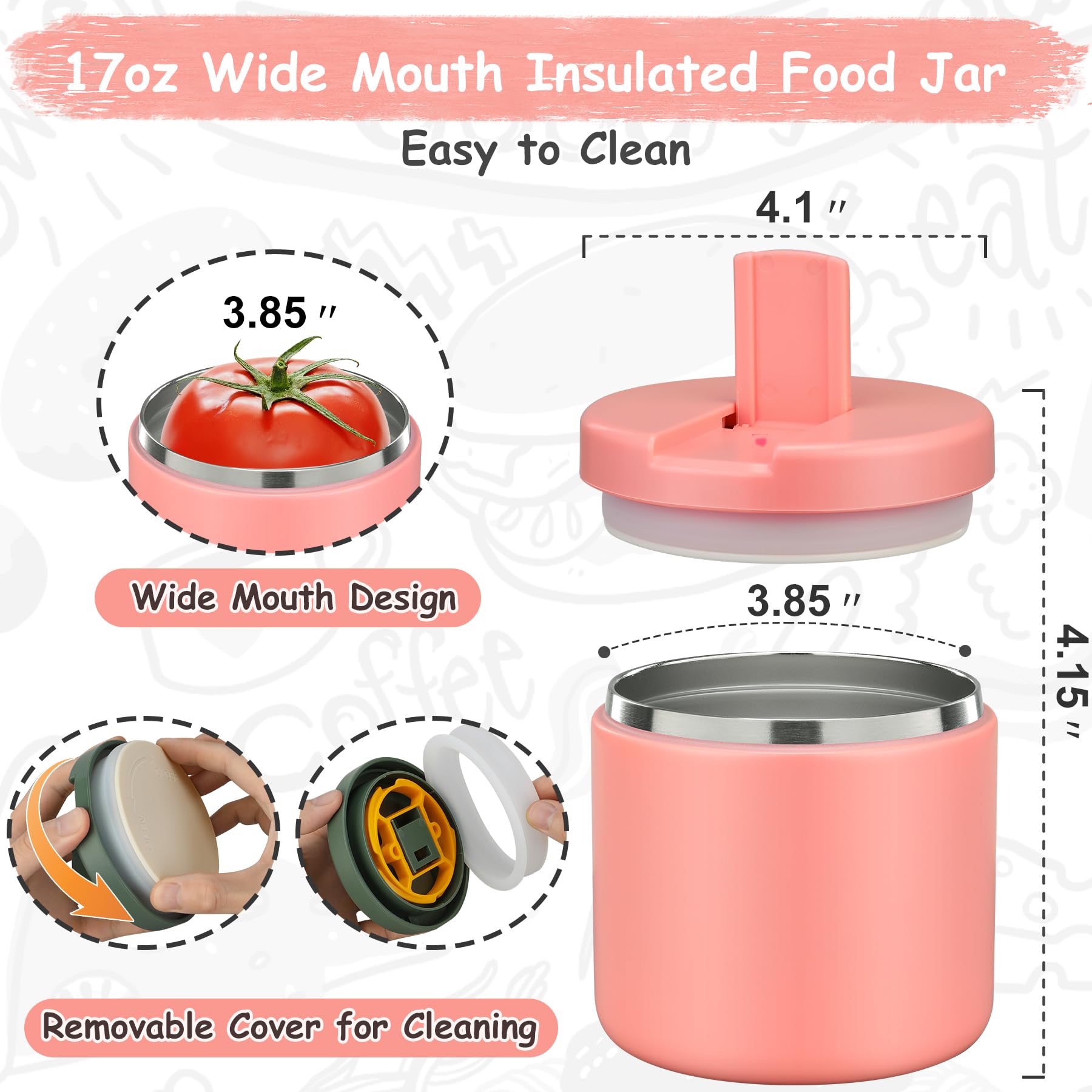Pawtong insulated stainless steel jar maintains temperature for hours.