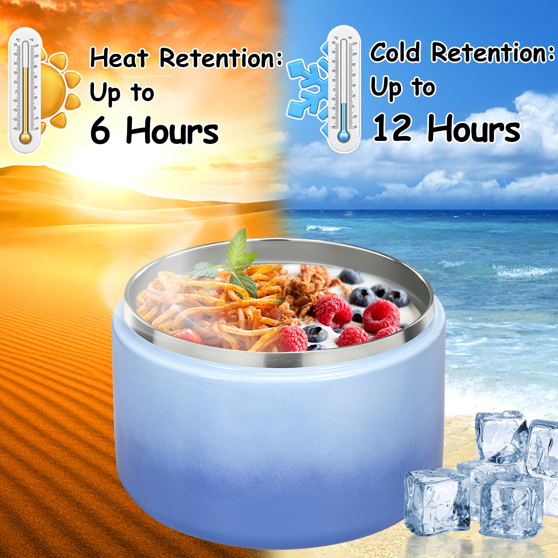 Pawtong insulated vacuum stainless interior keeps meals at temp.