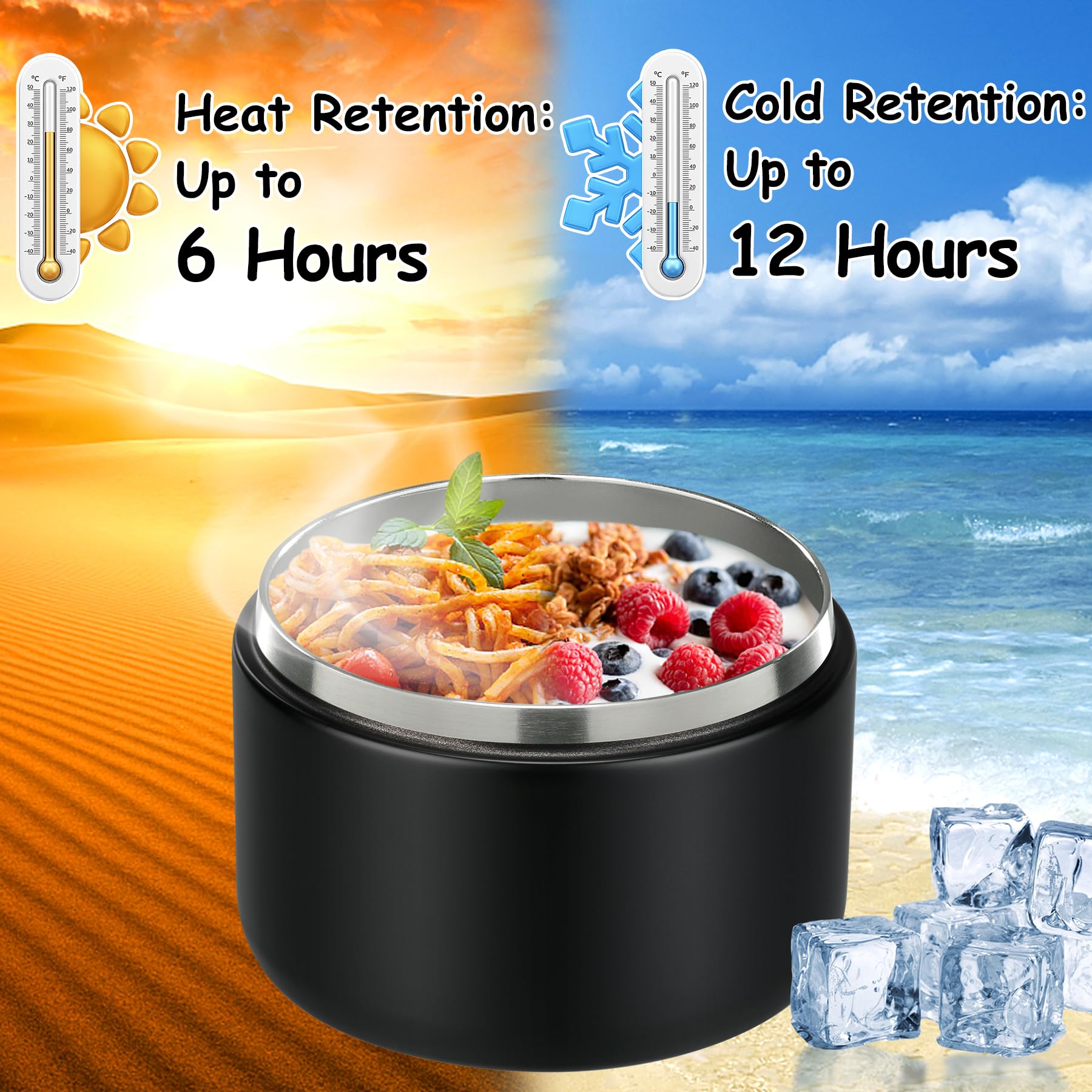 Pawtong keeps food warm or cold for hours, up to 5+ hours