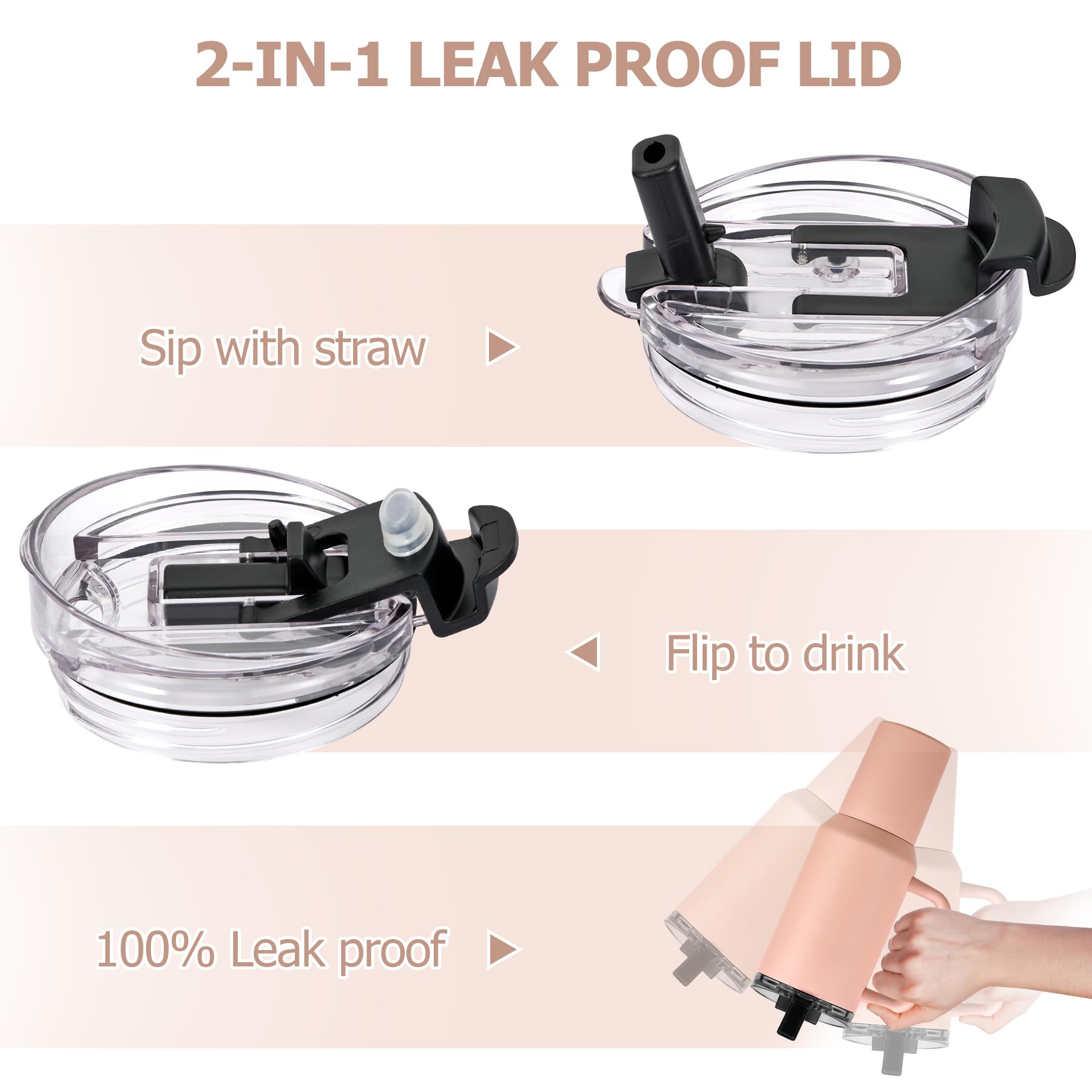 Pawtong leak-proof lid with straw for mess-free sipping on the move.