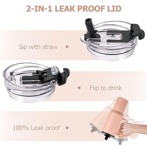 Pawtong leak-proof lid with straw for mess-free sipping on the move.