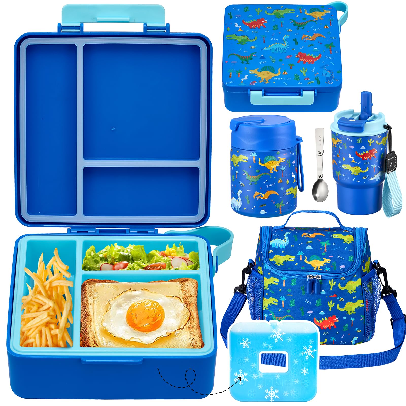 Pawtong lunch box set with bento container for organized school meals