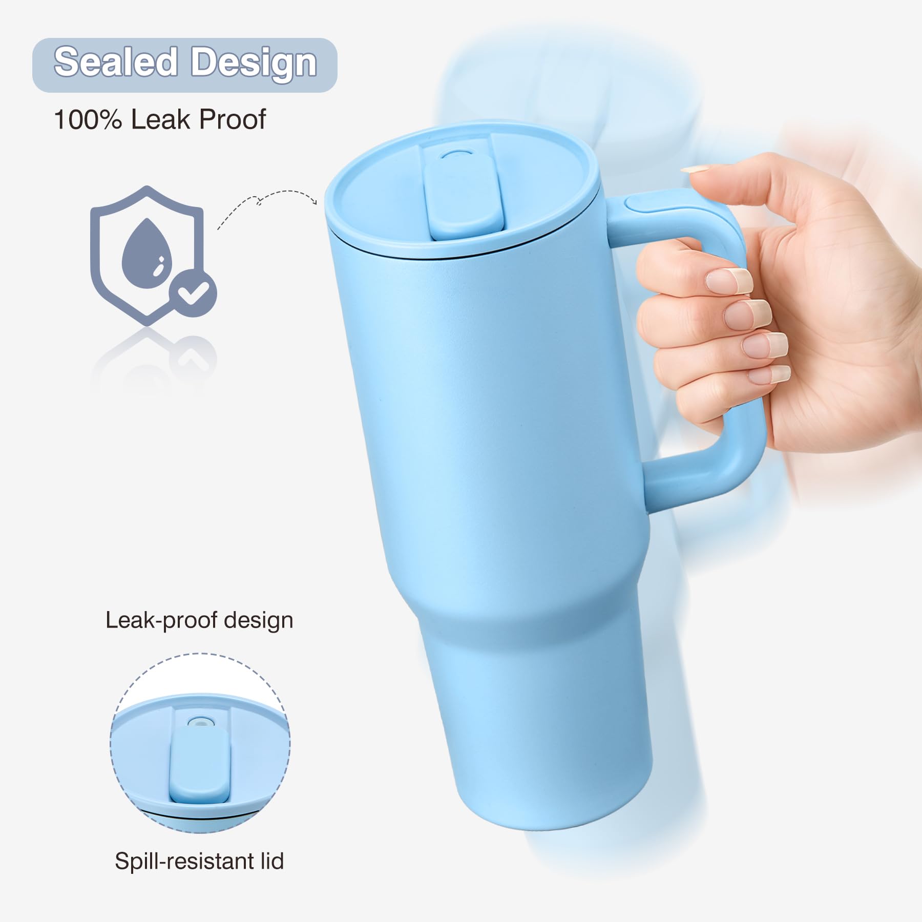 Pawtong stainless steel body with wide mouth for easy filling and cleaning.