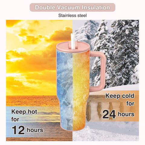 Pawtong tumbler with handle offers comfortable on-the-go carrying.
