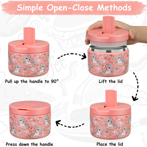 Pawtong wide-mouth thermo container facilitates easy filling and cleaning.
