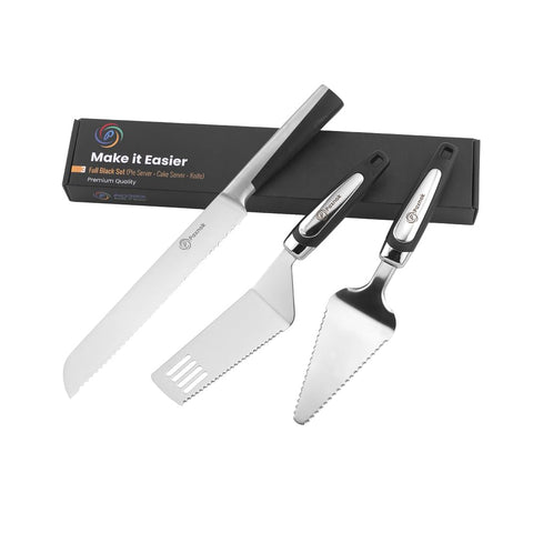 PAXNOK cake knife and pie server set in elegant gift box for gifting