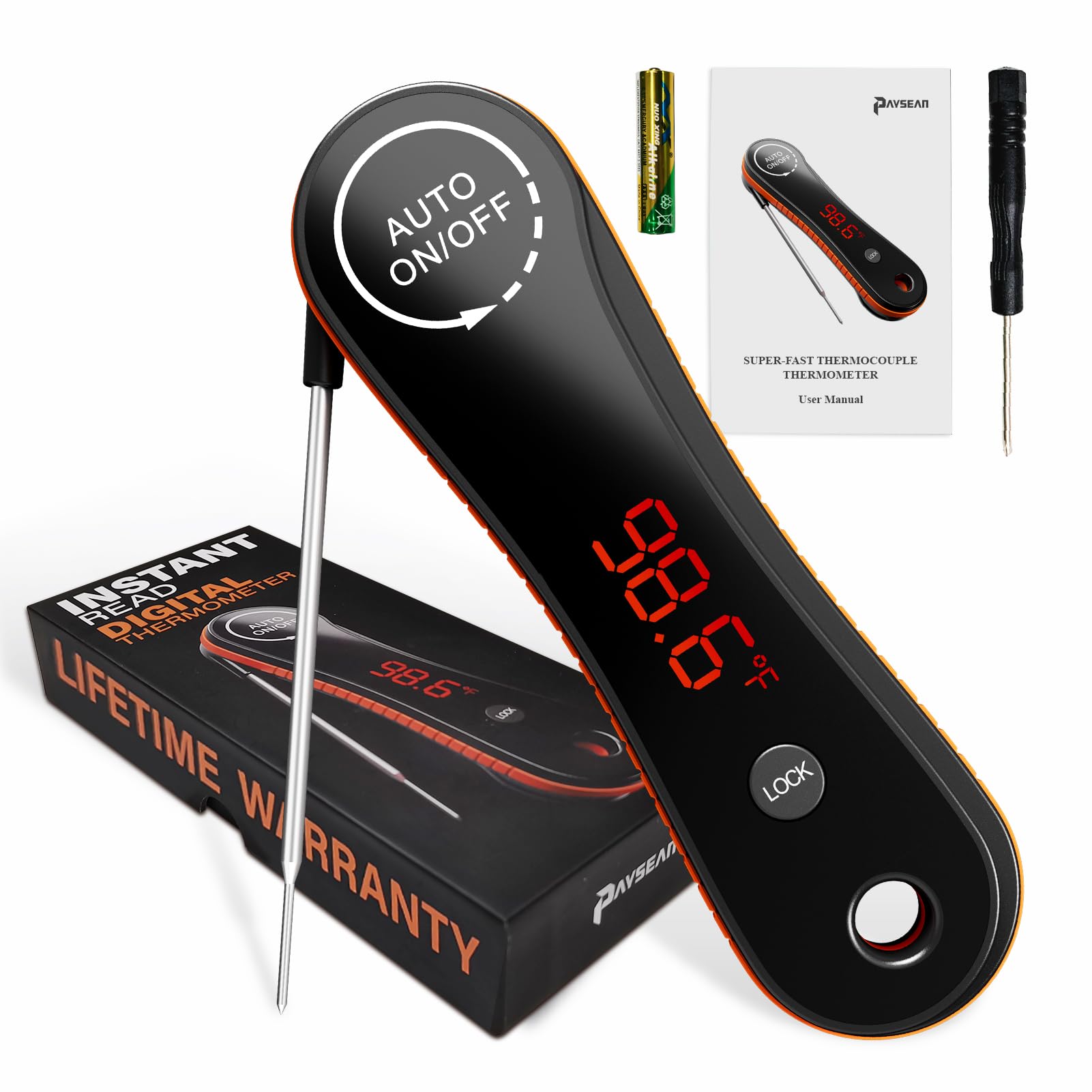 Paysean 0.5s instant-read thermometer for fast cooking checks and precise temps