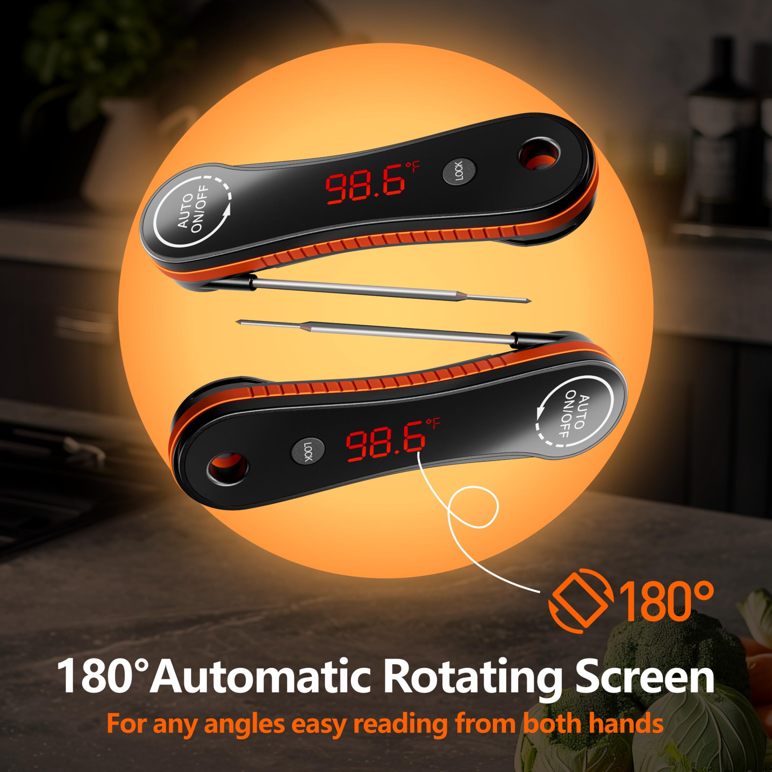 Paysean foldable probe with auto on/off saves power during long cooks