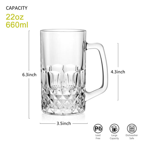 Paysky crystal beer glasses freezer-friendly for extra-cold at home.