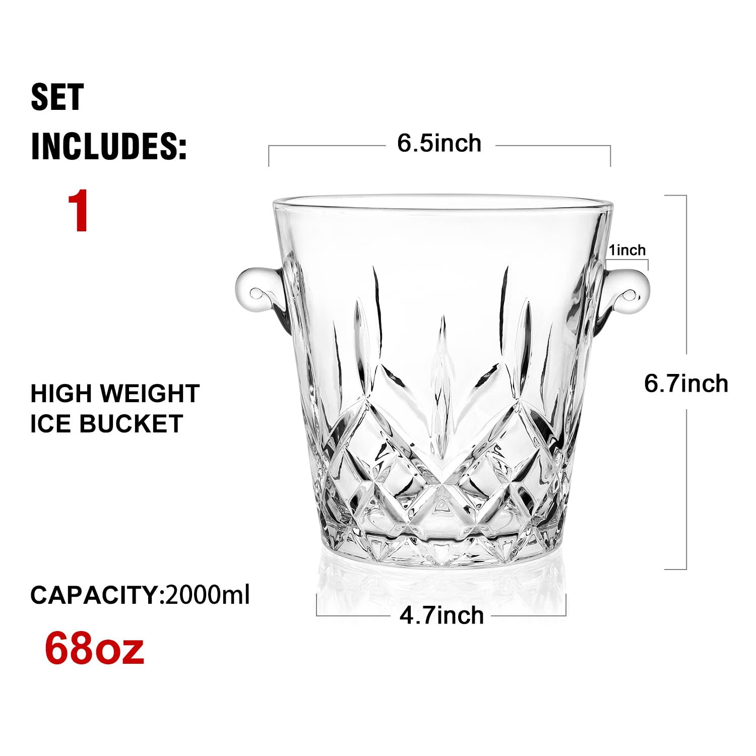 Paysky ice bucket with built-in handles for easy carrying during service.