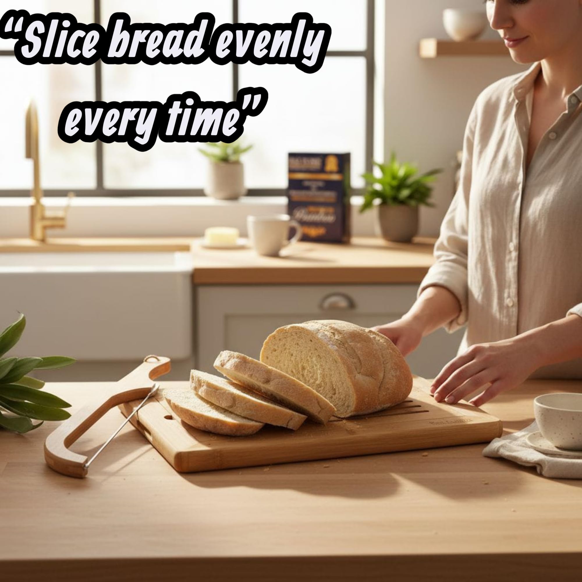 Paz Fumis cutting board 15x9.5 inches ideal for serving freshly baked bread.
