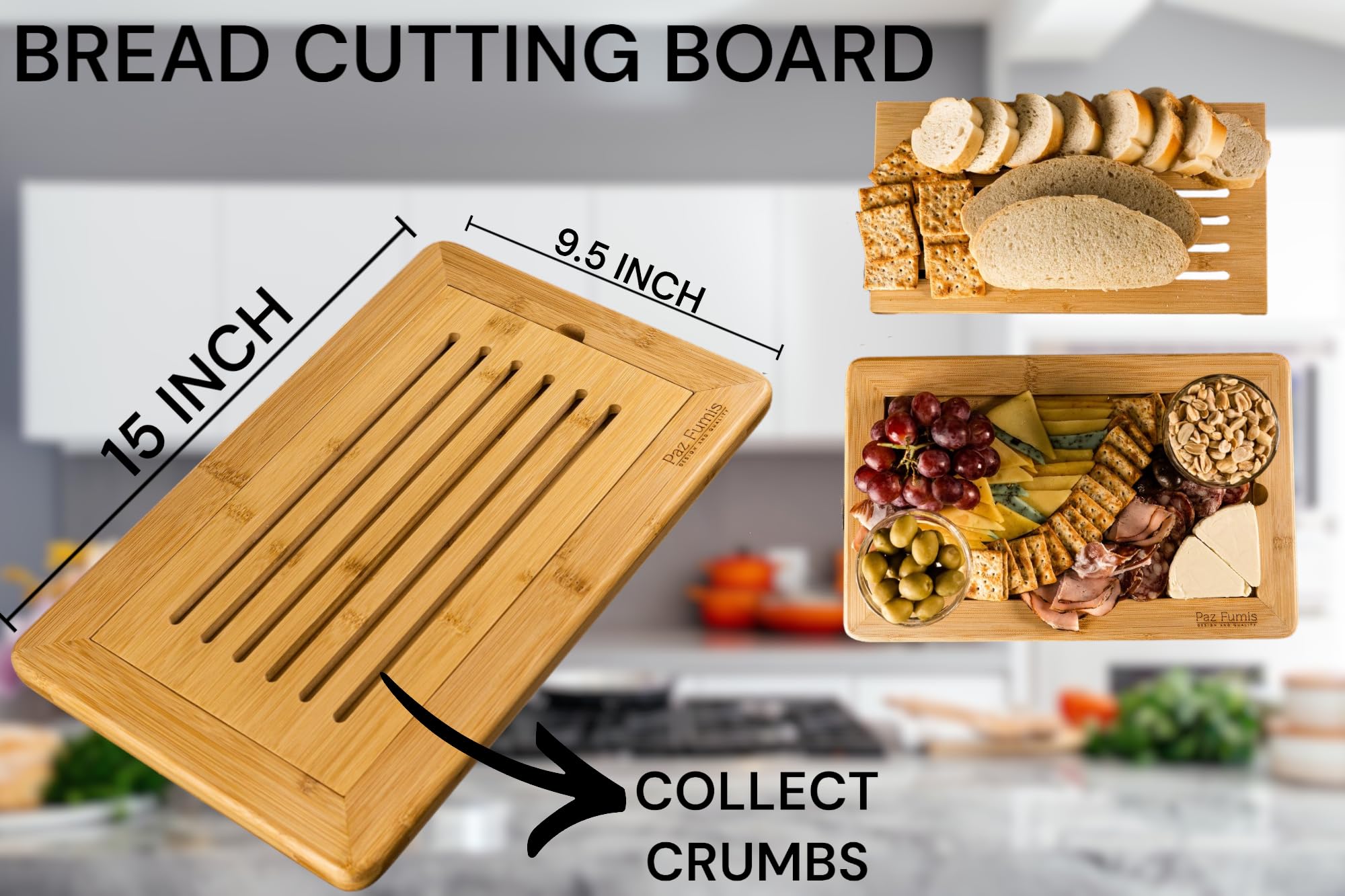Paz Fumis ergonomic handle design enhances comfortable bread cutting.