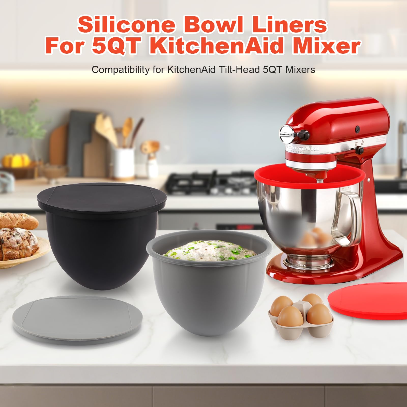 Pcttoil 3-pack silicone liners with lids displayed for clutter-free prep