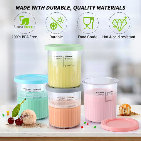 Stackable design saves shelf space while keeping pints neatly organized.