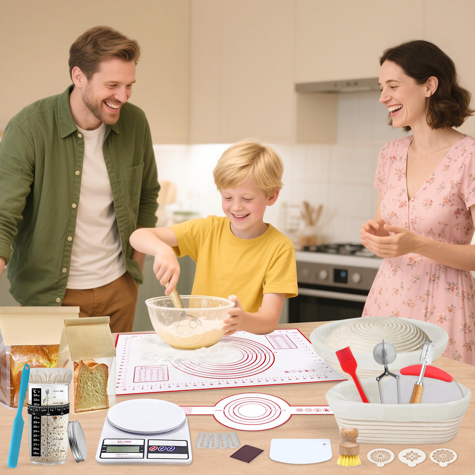 PeacePeo easy-cleaning brush helps remove dough residue after use.