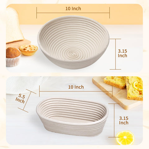 PeacePeo oval banneton bread proofing basket helps rustic dough maintain form during proofing.