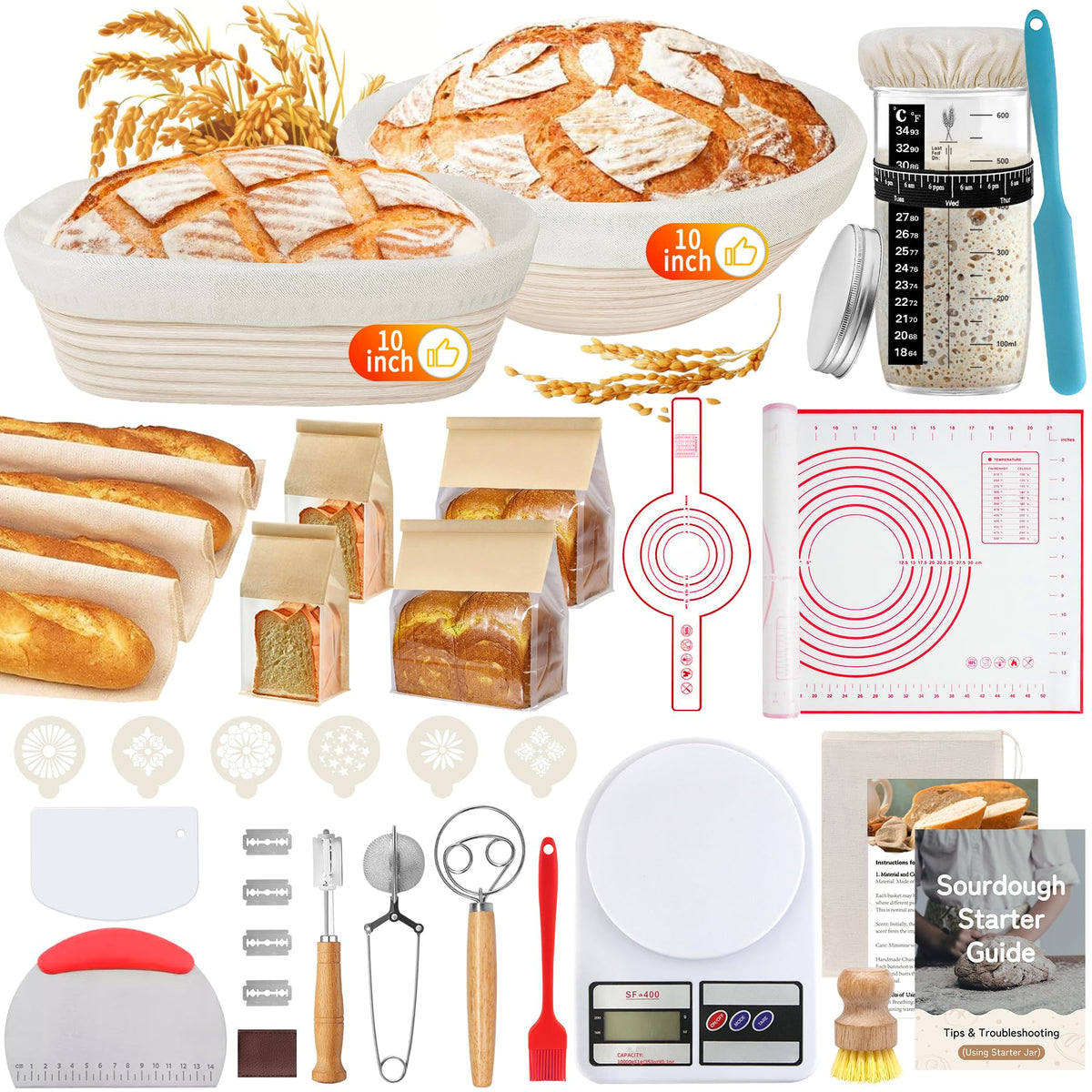 PeacePeo round banneton bread proofing basket for even rising and professional-shaped loaves.
