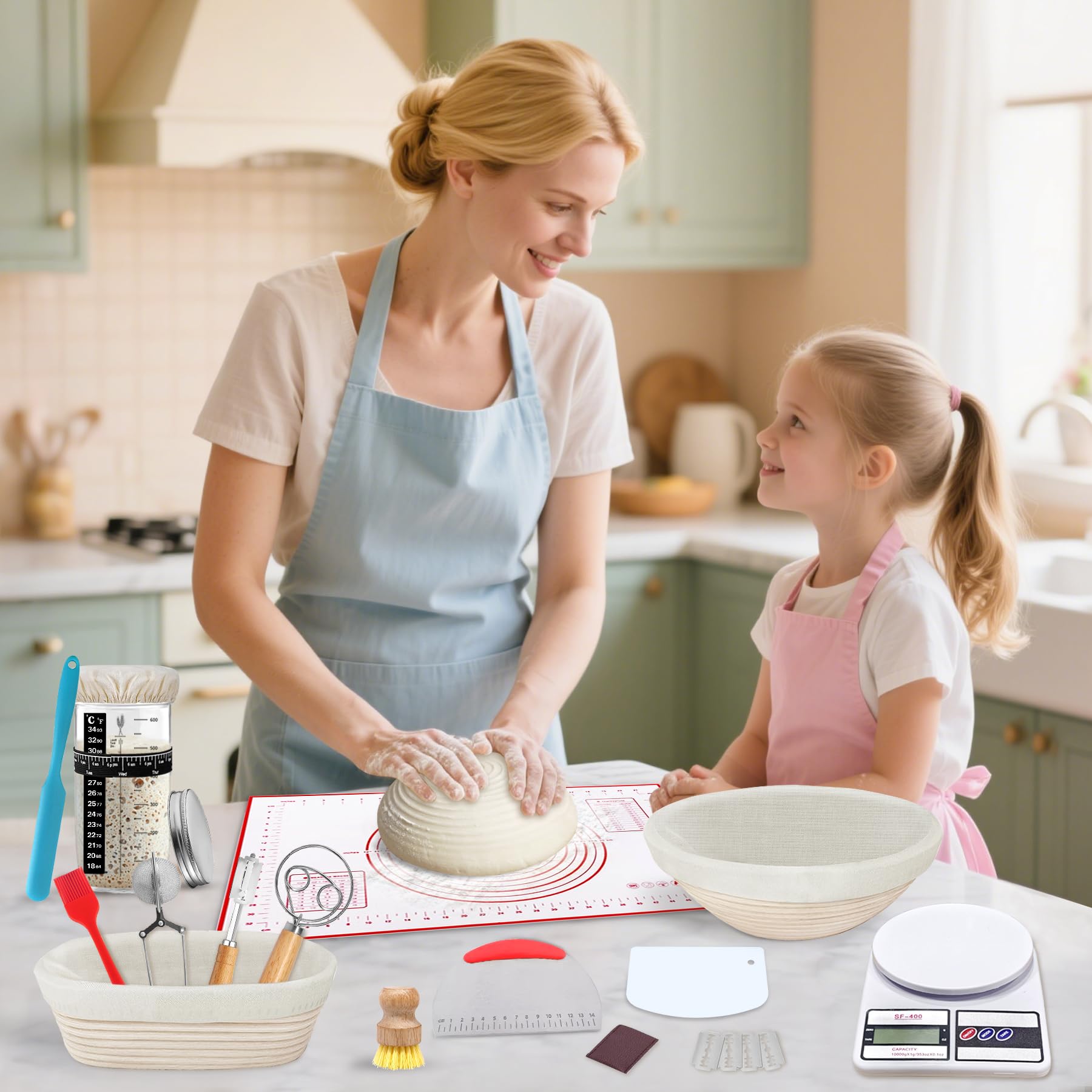 PeacePeo 10kg scale included for precise measurements during dough preparation.
