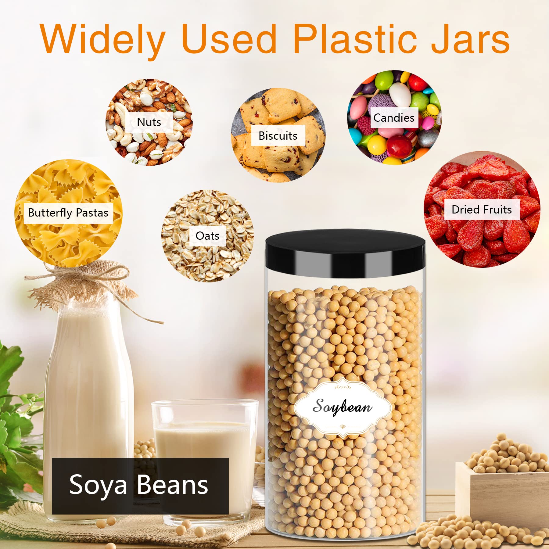 PeacePeo stackable transparent jar saves cabinet space and neat shelves