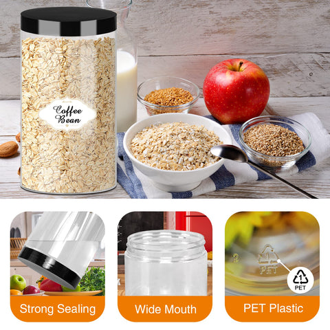 PeacePeo wide-mouth clear storage jar for easy filling and cleaning