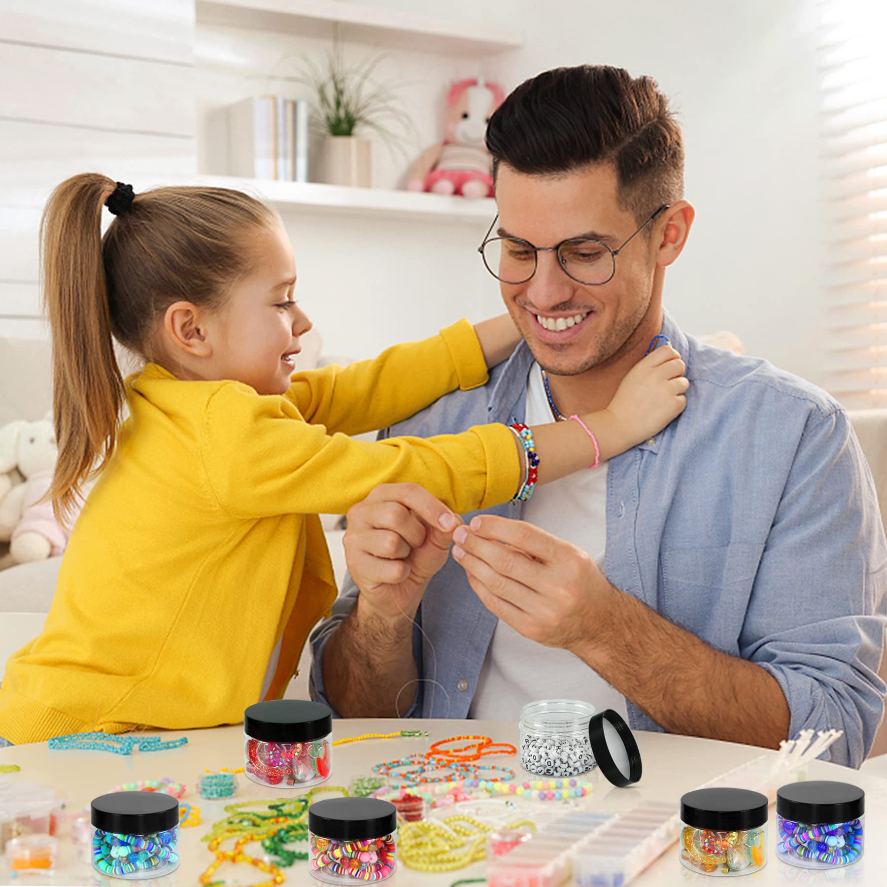 PeacePeo wide-mouth jars simplify filling and retrieval of contents.