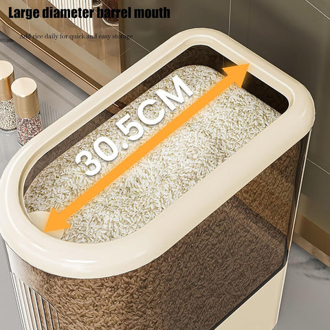 Peaoop rice dispenser top cover with sealing ring preserves freshness longer.