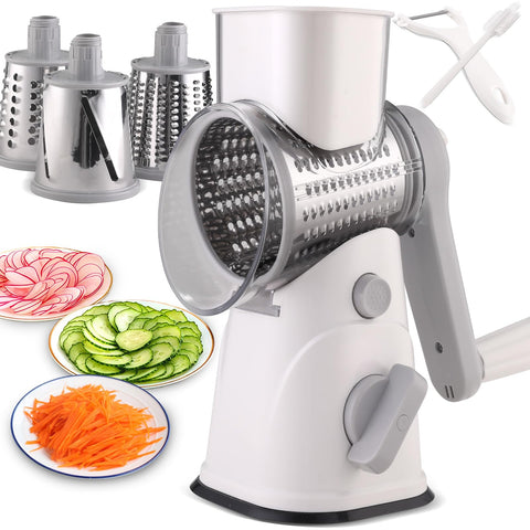peatend rotary cheese grater with handle for smooth shredding