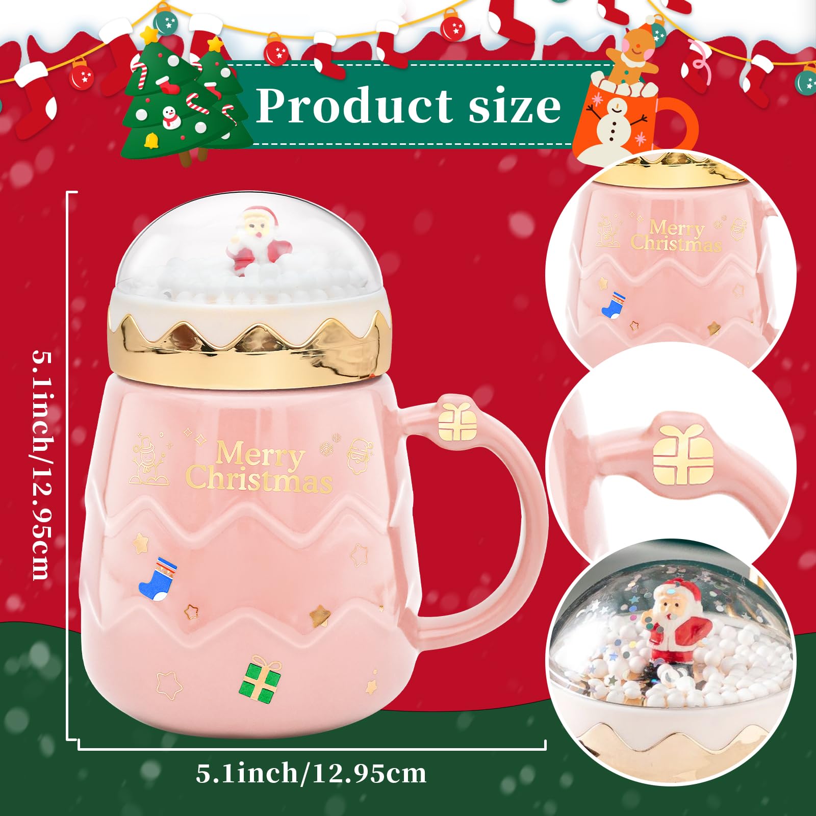Peclek winter scene design mug adds cozy ambiance.