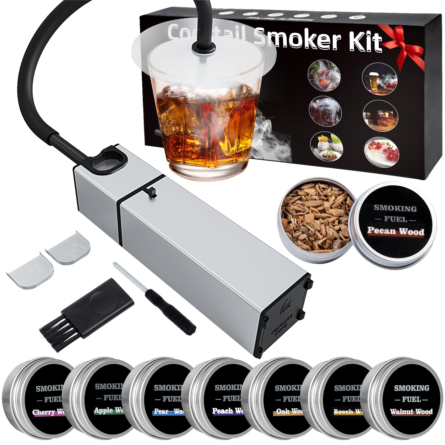 Pecrol whiskey smoker kit chamber enables easy setup for authentic smoky flavor.