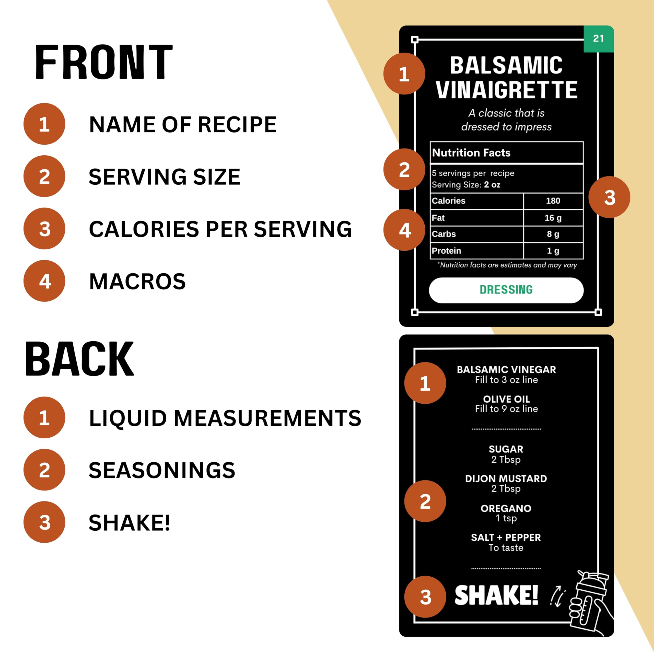 PEGSORIX dressing shaker with leakproof lid keeps sauces mess-free during mixing.