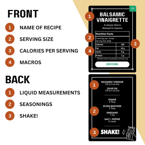 PEGSORIX dressing shaker with leakproof lid keeps sauces mess-free during mixing.