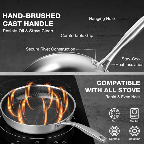 PekGema metal utensil-safe pan resists scratching during daily use