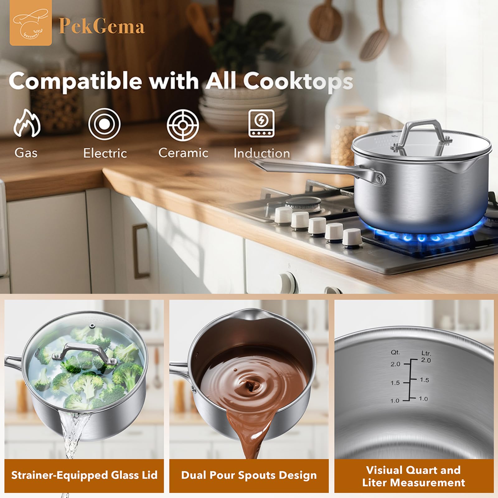 PekGema 500°F oven-safe feature expands finishing options.