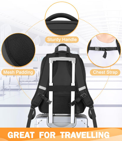 Ergonomic breathable back panel enhances comfort during travel