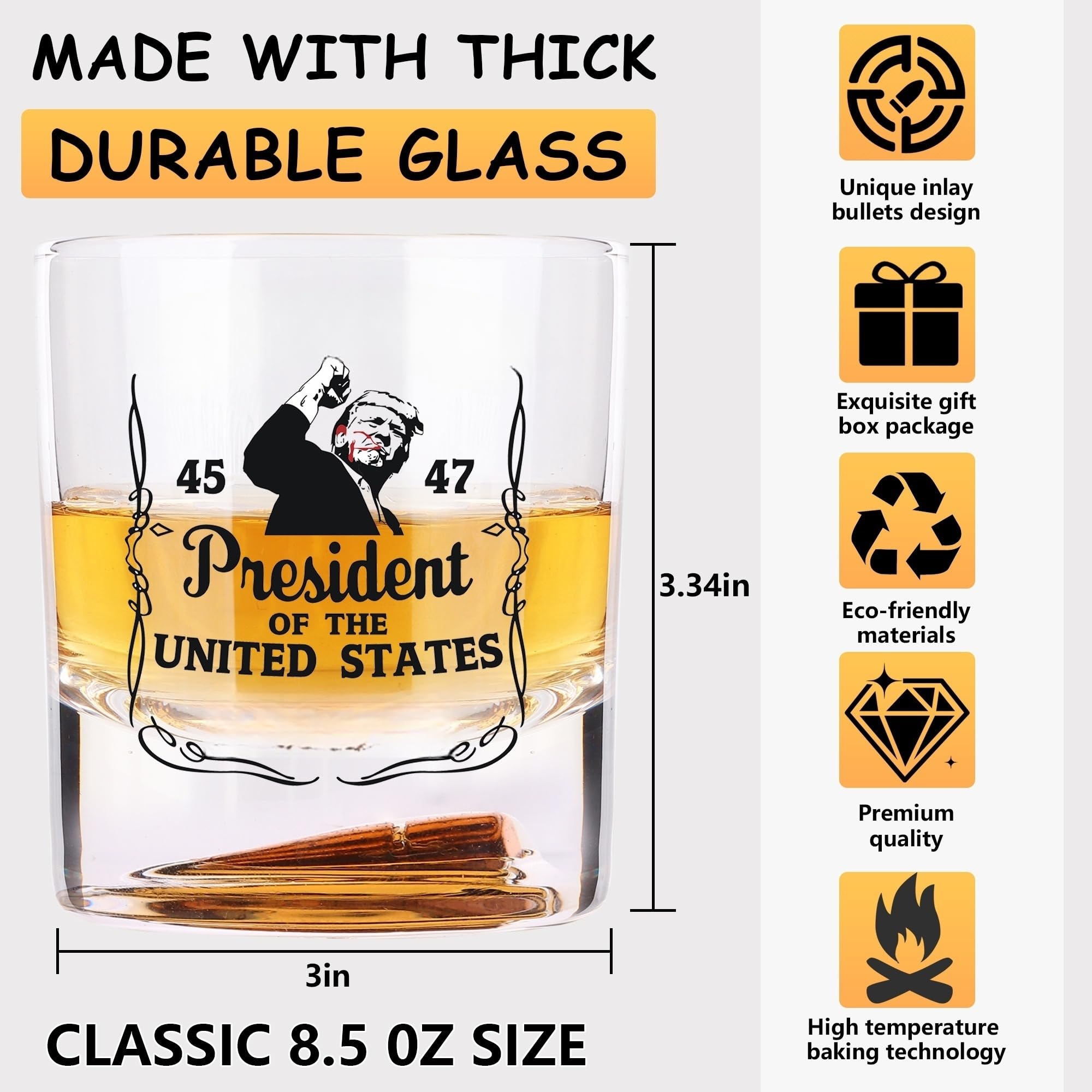 Pekuality Funny Whiskey Glass bottom bullet detail showing durable construction.