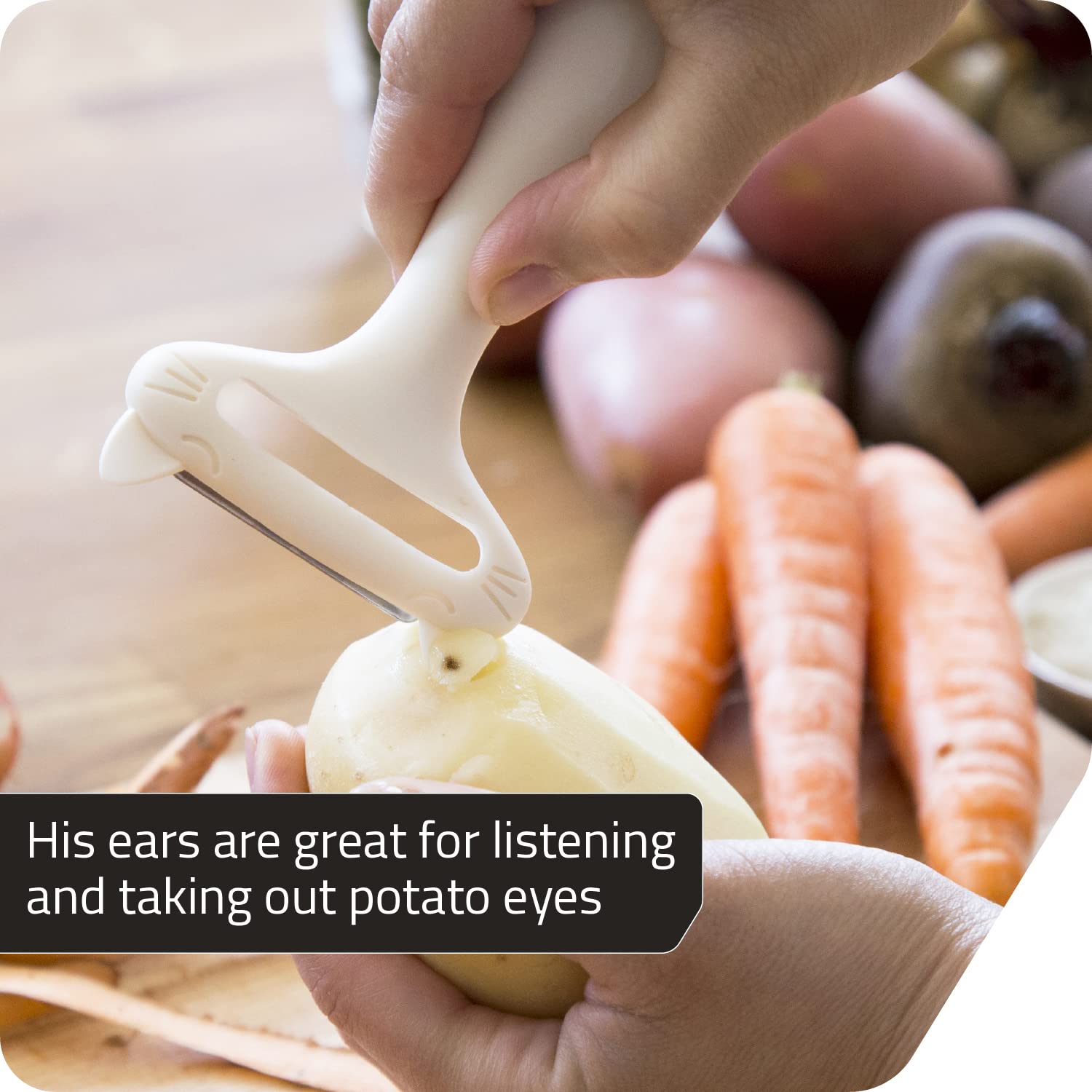 Dishwasher-safe CatPeeler cleans easily after meals.